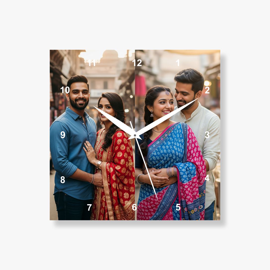 2 Pics Horizontal Acrylic Photo Clock