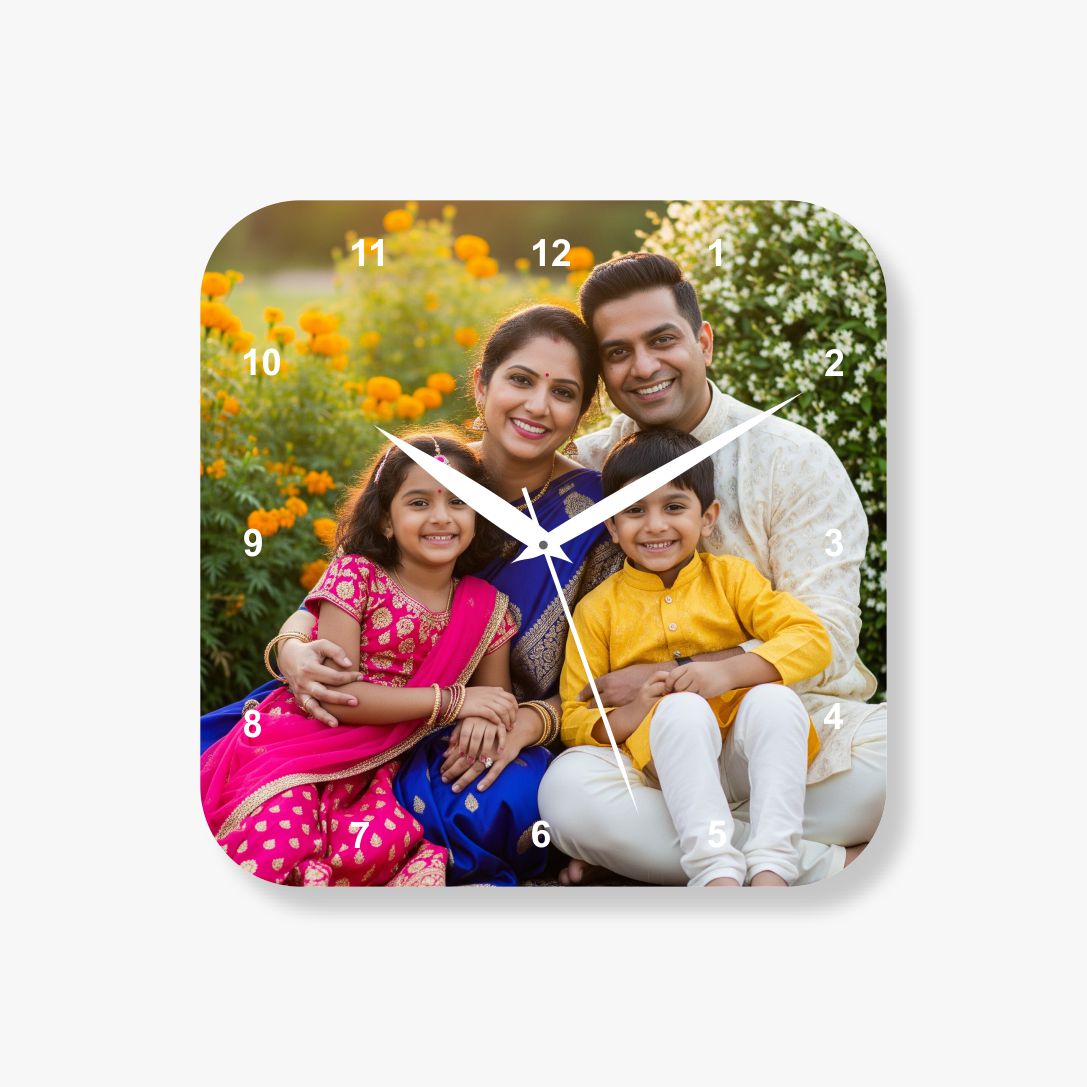 Square Round Acrylic Photo Wall Clock