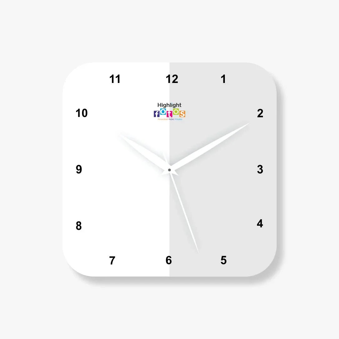 2 Photo Horizontal Round Square Wall Clock