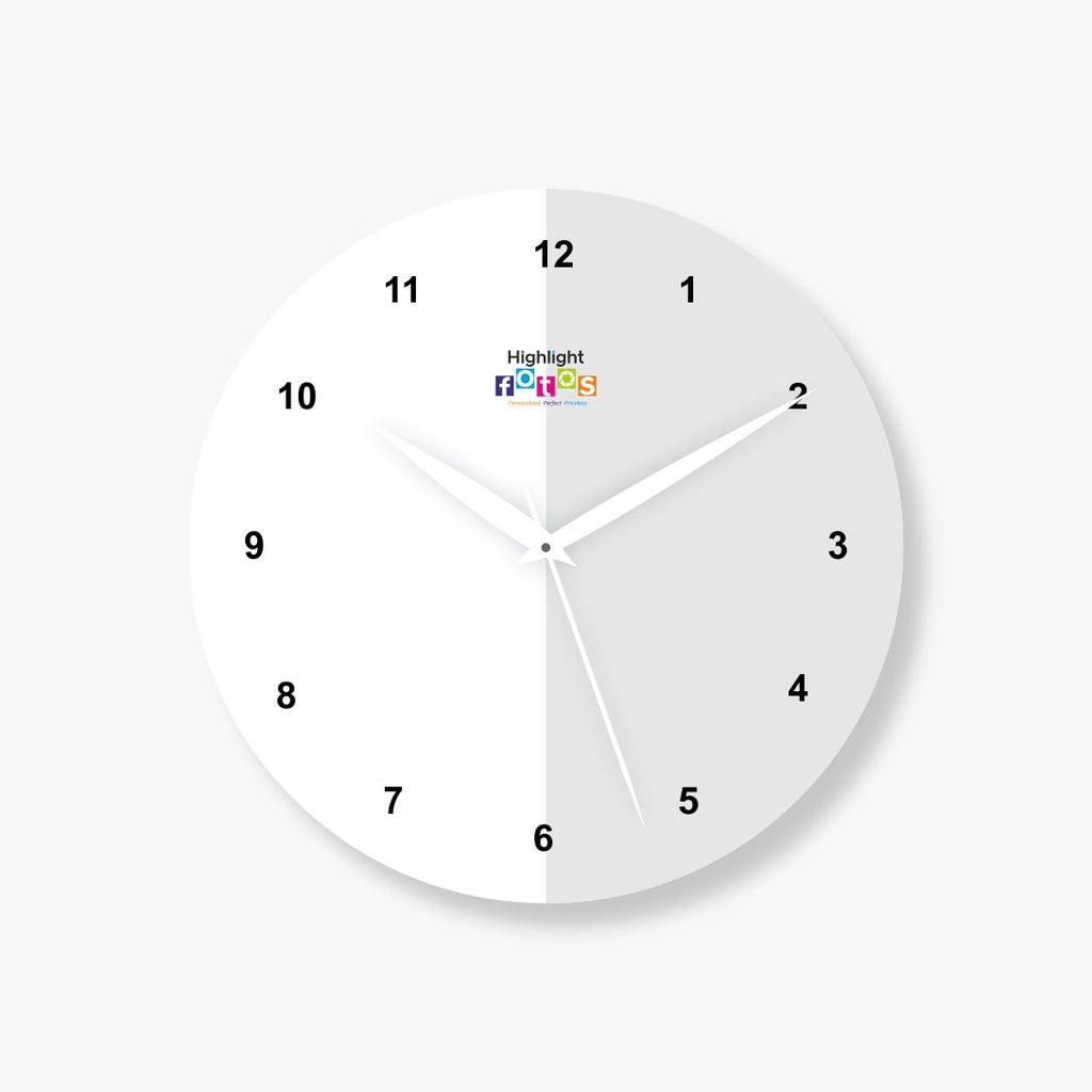 2 Photos Horizontal Circle Acrylic Photo Wall Clock