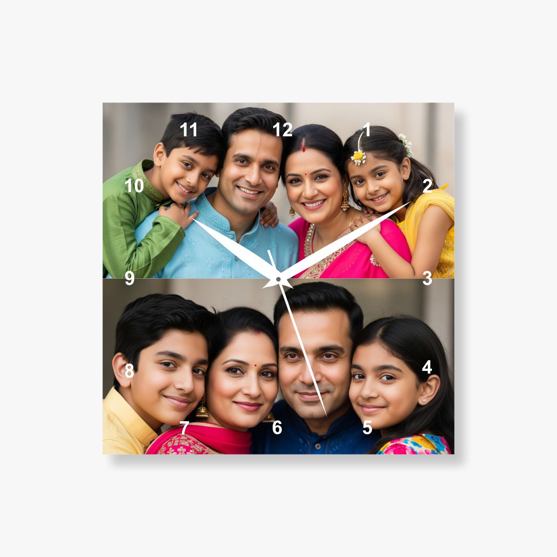 2 Pics Vertical Acrylic Photo Clock