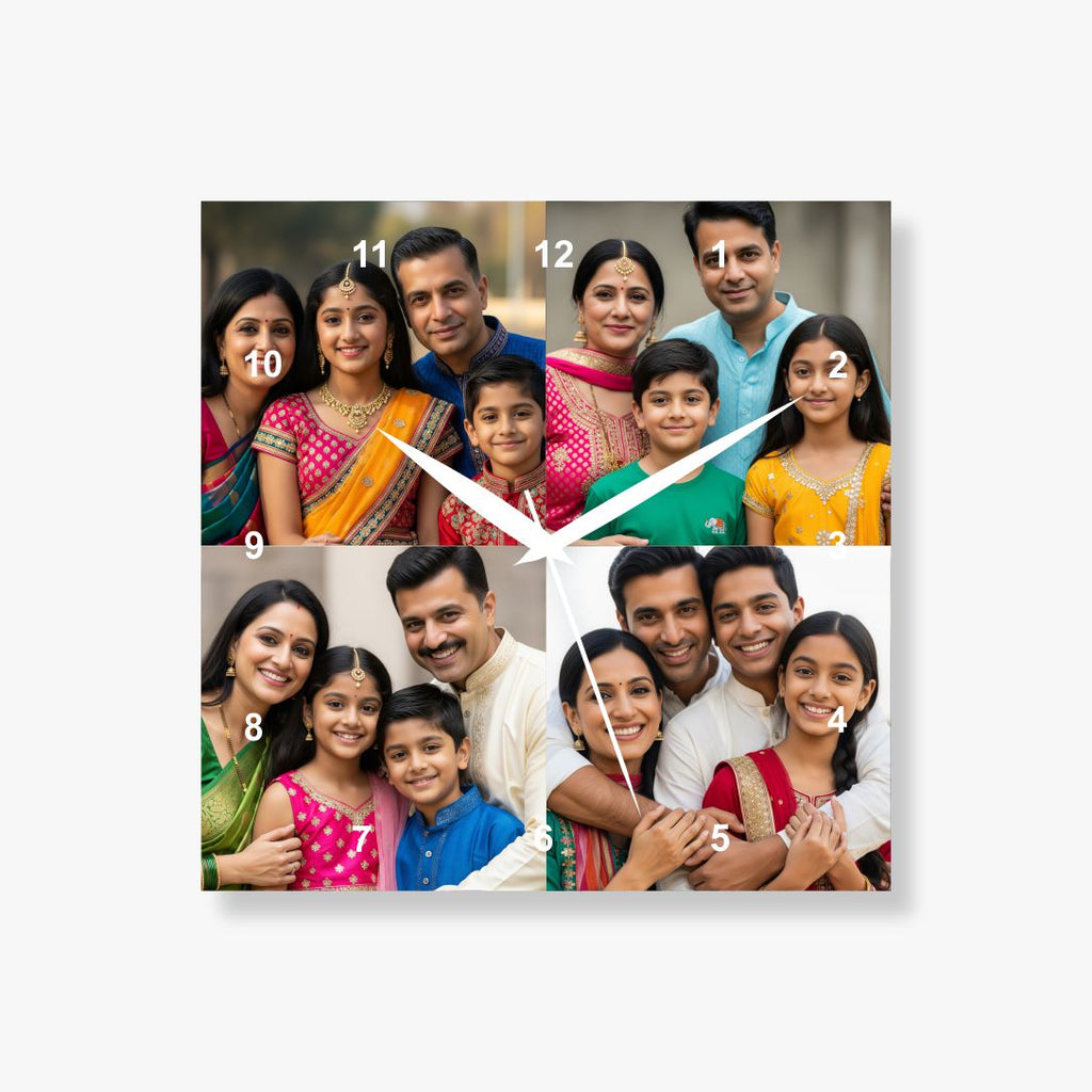 4 Pics Acrylic Photo Clock