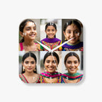 6 Photo Round Square Wall Clock