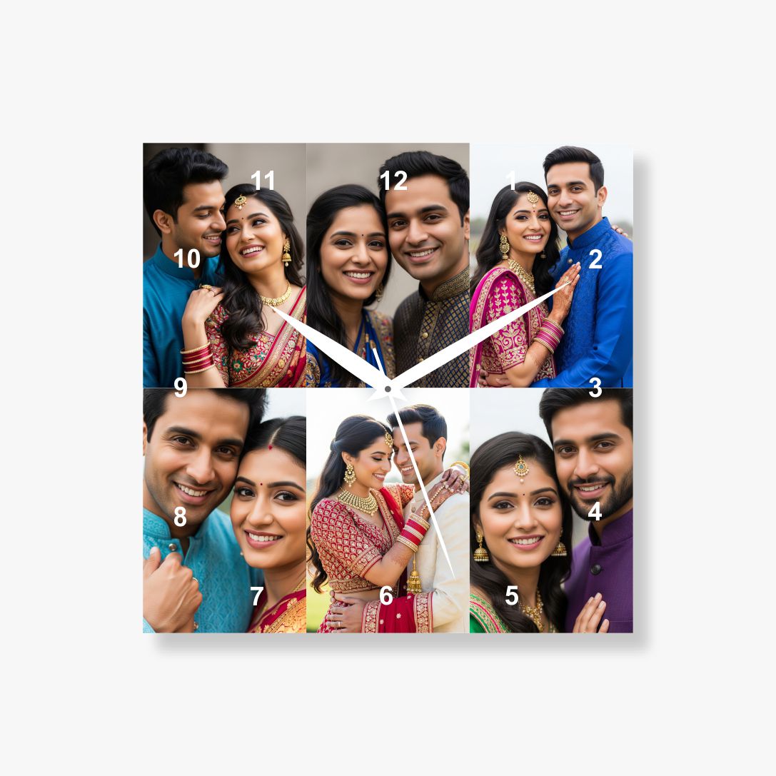 6 Pics Acrylic Photo Clock