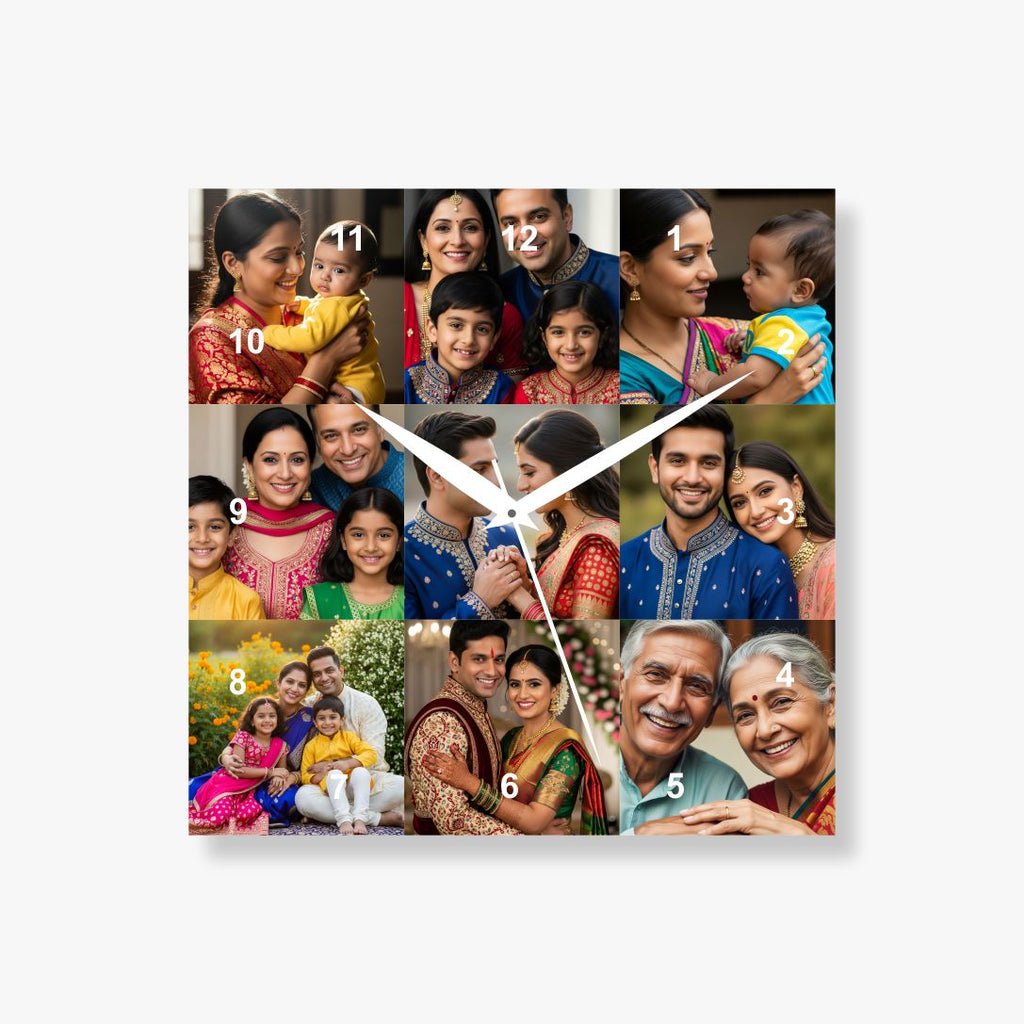 9 Pics Acrylic Photo Clock