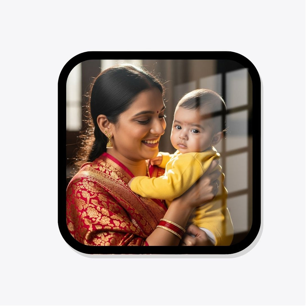 Dual Border Frame square round acrylic Wall Photo