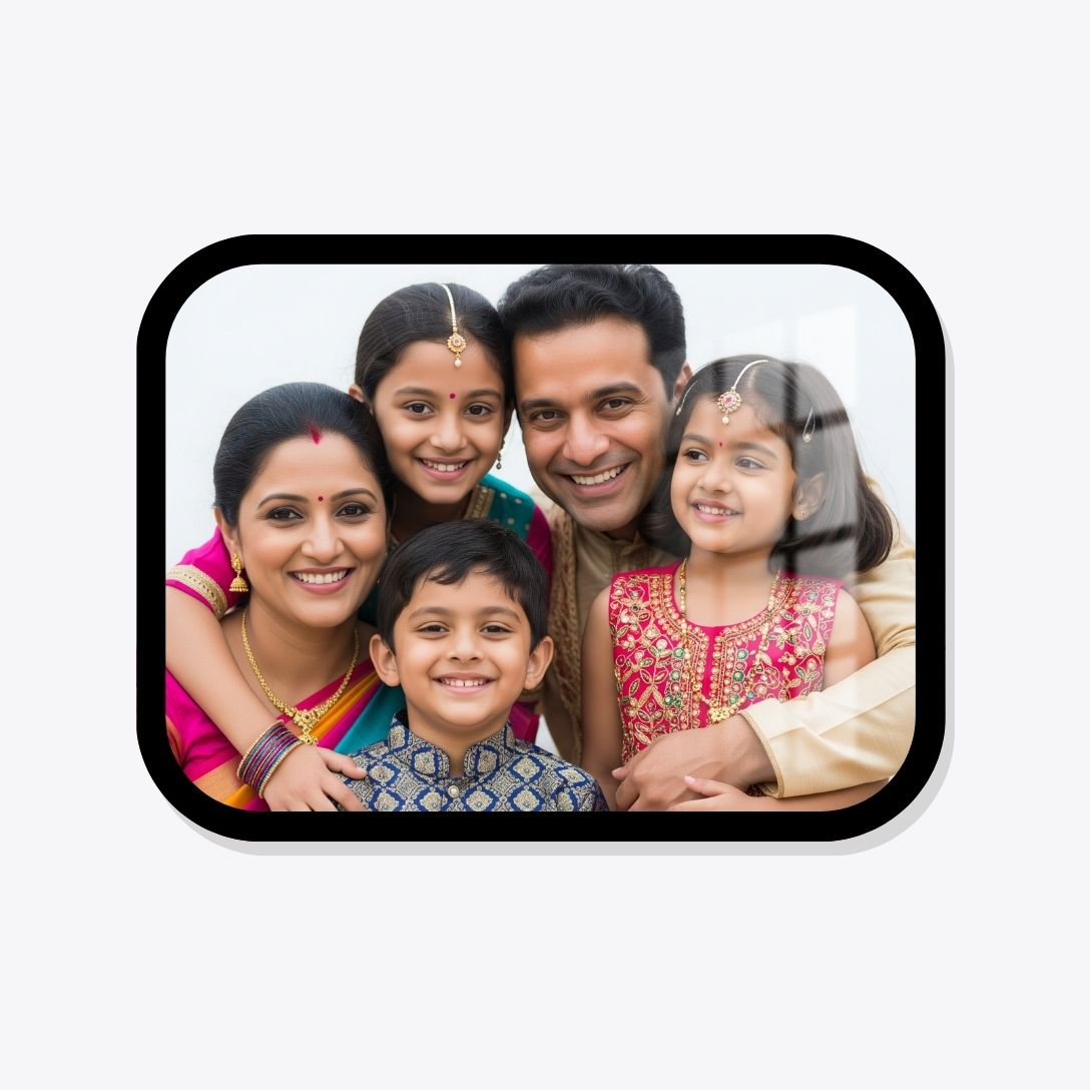 Rounded Rect Landscape Acrylic Dual Border Wall Photo