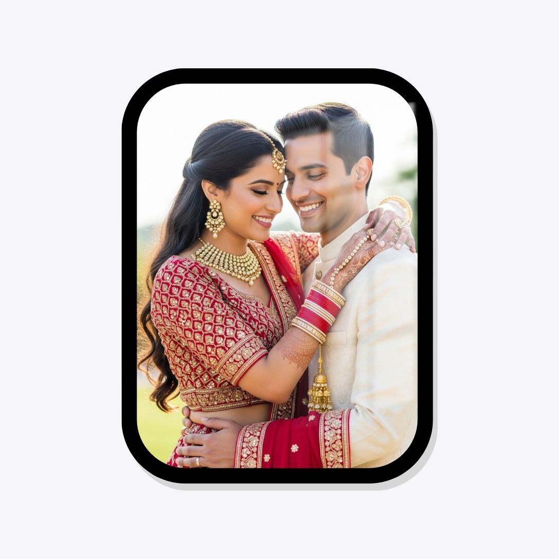 Rounded Rect Portrait Acrylic Dual Border Wall Photo